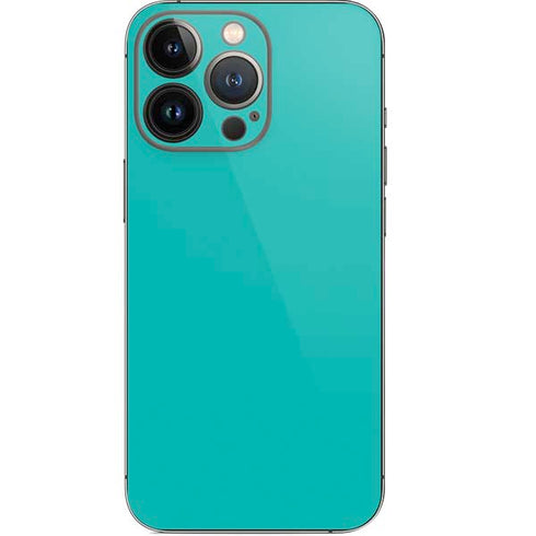 Aqua Blue Blue Solid iPhone 14 Pro Skin
